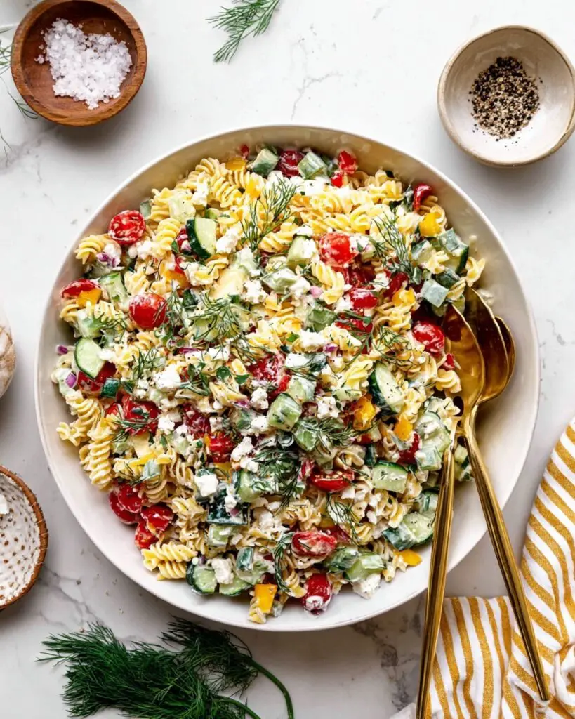 Greek Orzo Pasta Salad with Creamy Tzatziki Dressing Recipe