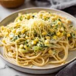 Creamy Zucchini Pasta with Parmesan and Corn Recipe