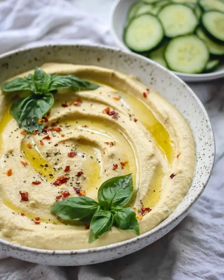 Lemon Basil Hummus Recipe