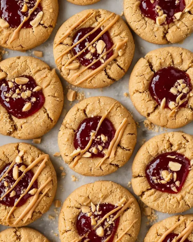 Peanut Butter and Jelly Thumbprint Cookies Recipe