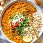 Creamy Red Lentil Curry with Coconut Milk and Spices Recipe