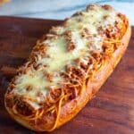 Spaghetti Stuffed Garlic Bread Recipe