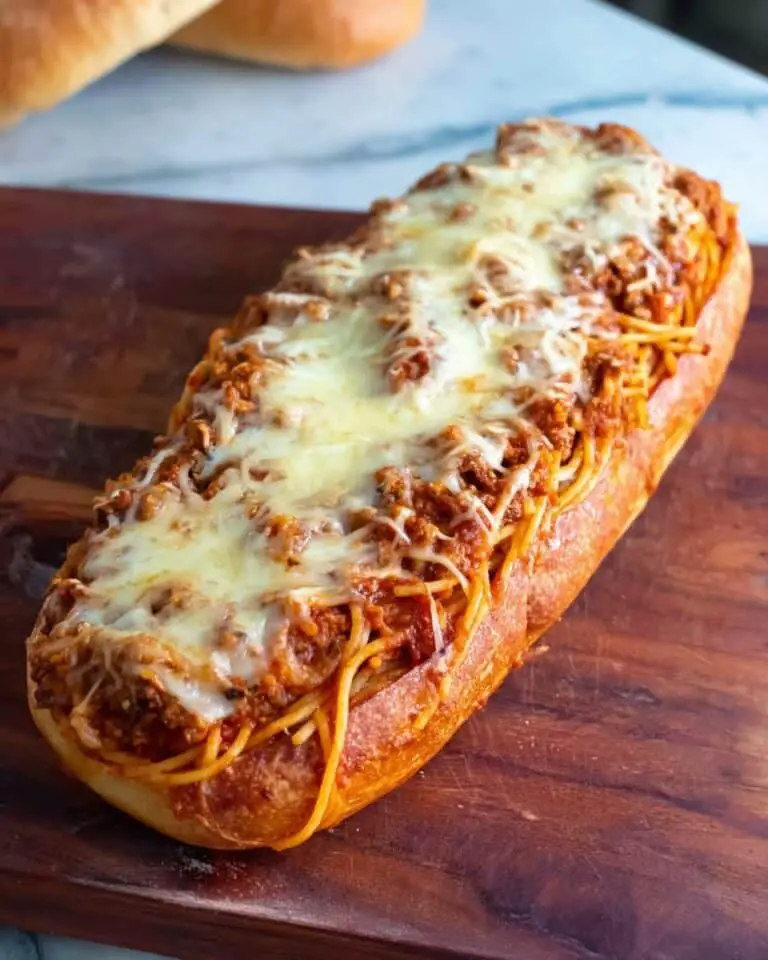 Spaghetti Stuffed Garlic Bread Recipe