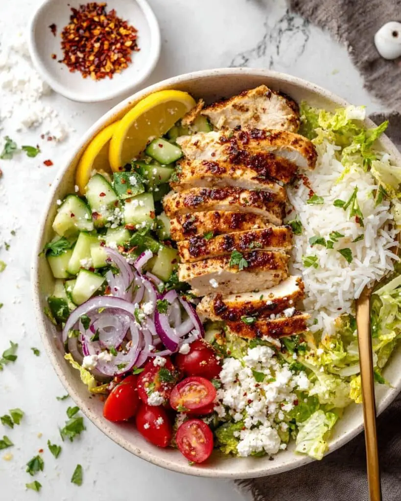 Greek Chicken Bowls with Lemon Tzatziki Recipe