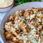 Cheesy Garlic Parmesan Chicken and Potatoes Skillet Recipe