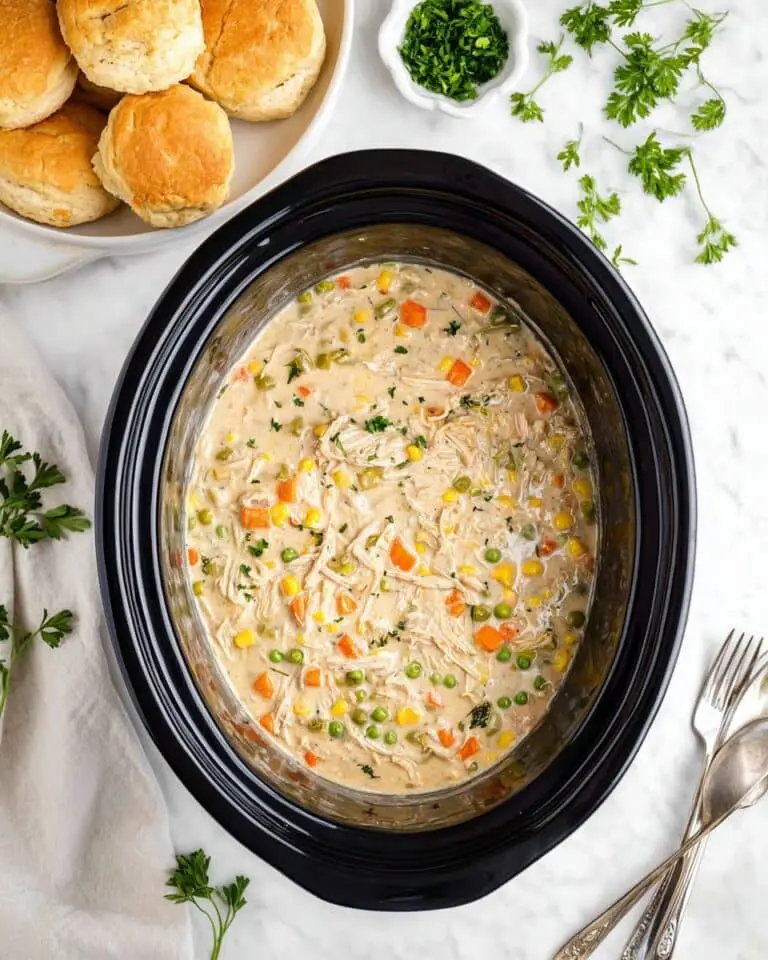 Easy Slow Cooker Chicken Pot Pie Recipe