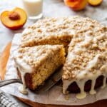 Peach Ricotta Cake with Brown Butter Streusel and Honey Glaze Recipe