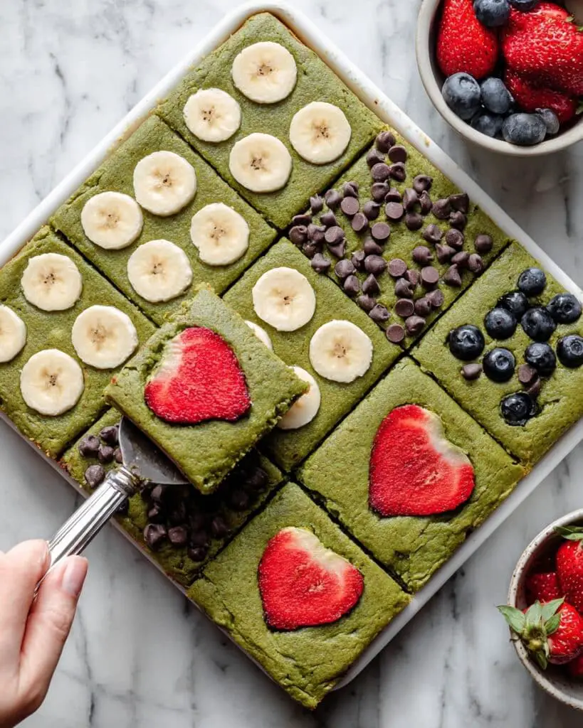 Spinach Banana Sheet Pan Pancakes Recipe