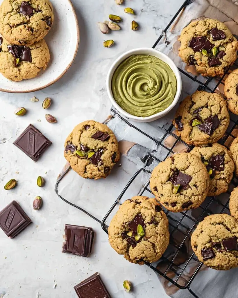 Pistachio Cream Chocolate Chip Cookies Recipe