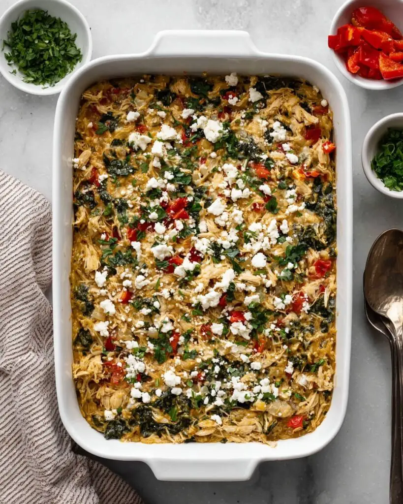 Greek Chicken Orzo Bake with Feta and Sun-Dried Tomatoes Recipe