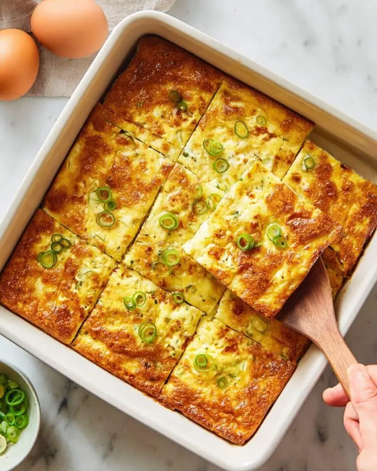 Pesto Sweet Potato Egg Bake with Cottage Cheese Recipe