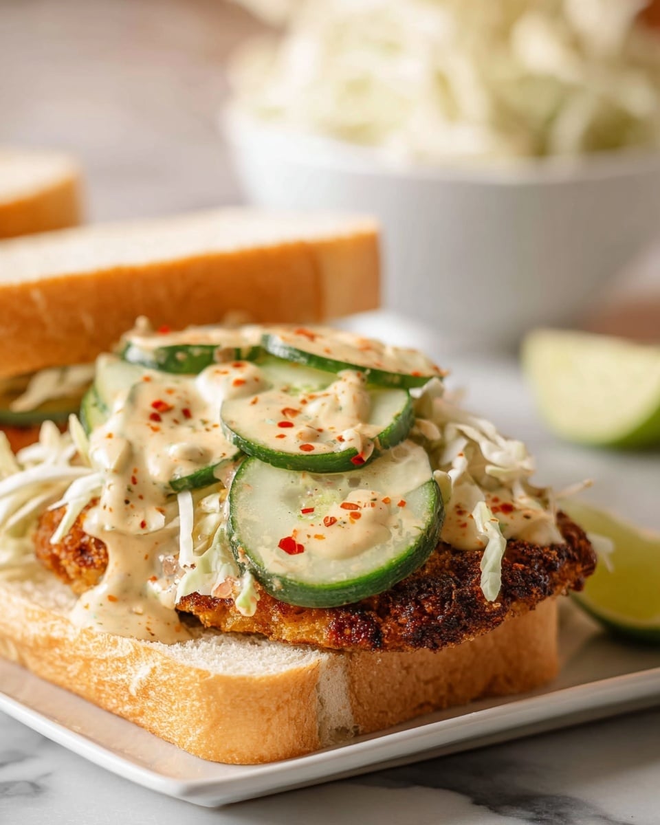 Crispy Cilantro Lime Chicken Sandwich with Cucumber Salad Recipe