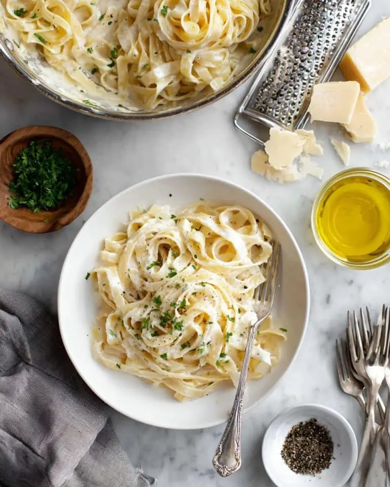 Cauliflower Alfredo Sauce with Fettuccine Recipe