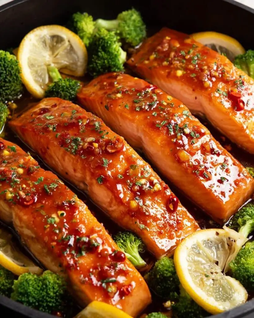 Honey Glazed Salmon with Broccoli and Rice Recipe