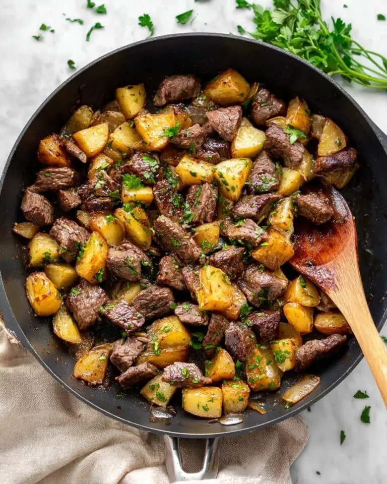 Garlic Butter Steak Bites and Potatoes Recipe