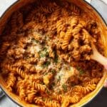 One Pot Creamy Tomato Beef Pasta Recipe