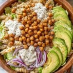 Cajun Caesar Pasta Salad with Roasted Chickpeas and Avocado Recipe