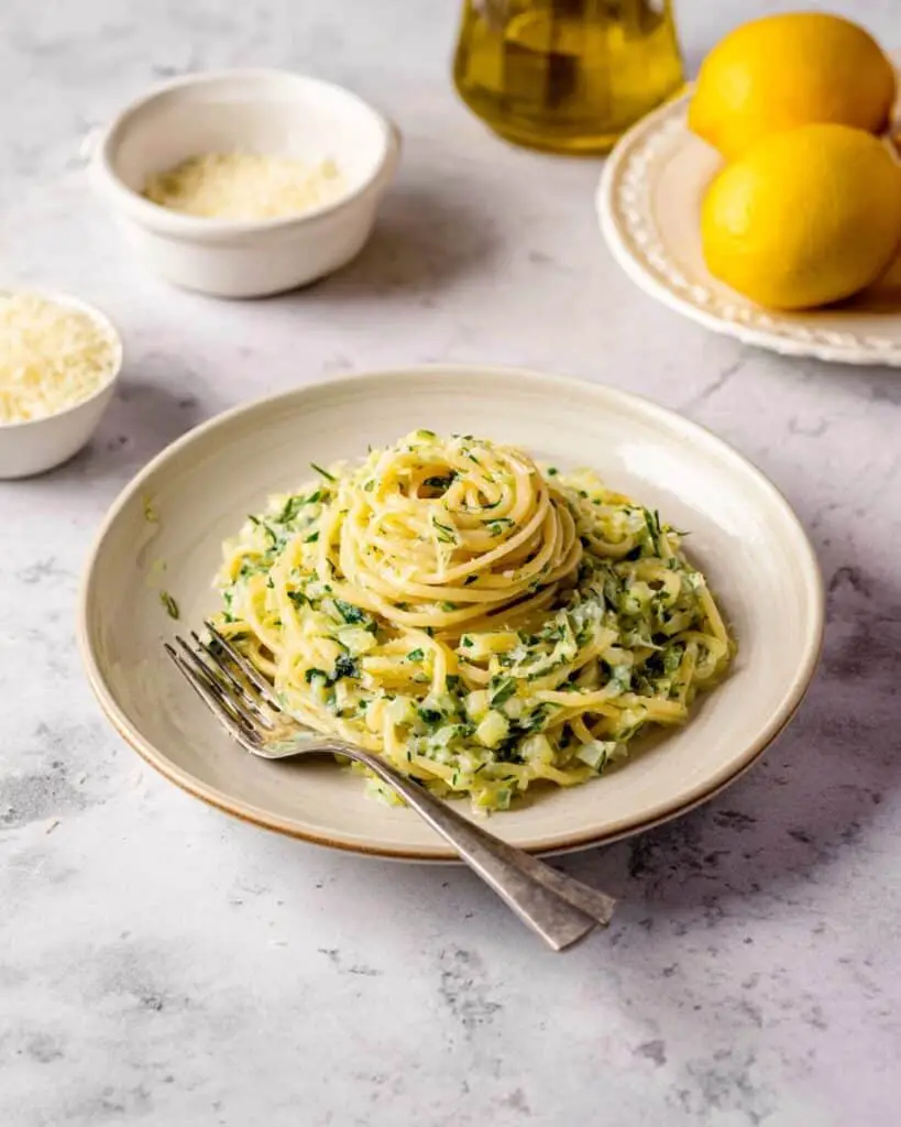 Zucchini Pasta with Creamy Parmesan Sauce Recipe