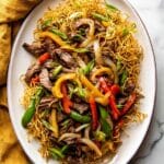 Cantonese Beef Chow Mein with Crispy Sweet Potato Noodles (Paleo, Whole30) Recipe