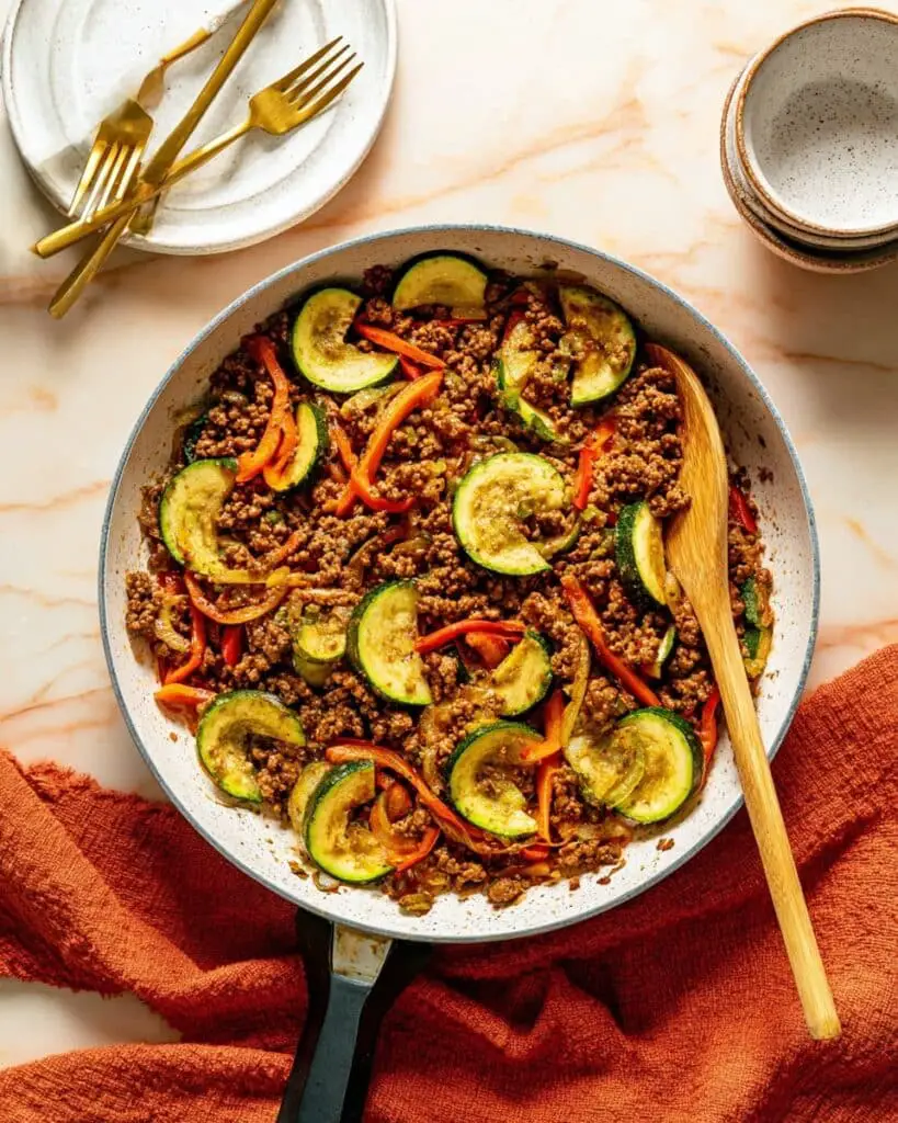 Mediterranean Beef and Veggie Skillet Recipe