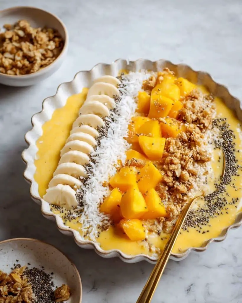 Mango Pineapple Tropical Smoothie Bowl Recipe