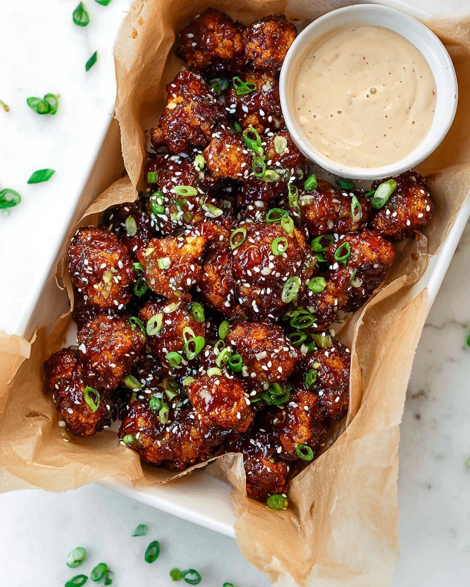Sticky Honey Garlic Cauliflower Wings Recipe