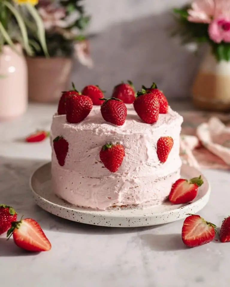 Strawberry Chocolate Cake with Strawberry Jam and Cream Cheese Frosting Recipe