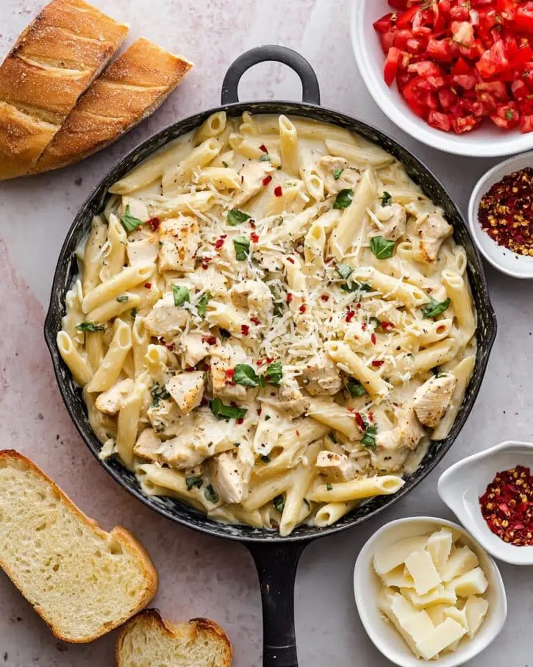 Chicken Penne Pasta with Bruschetta Topping Recipe