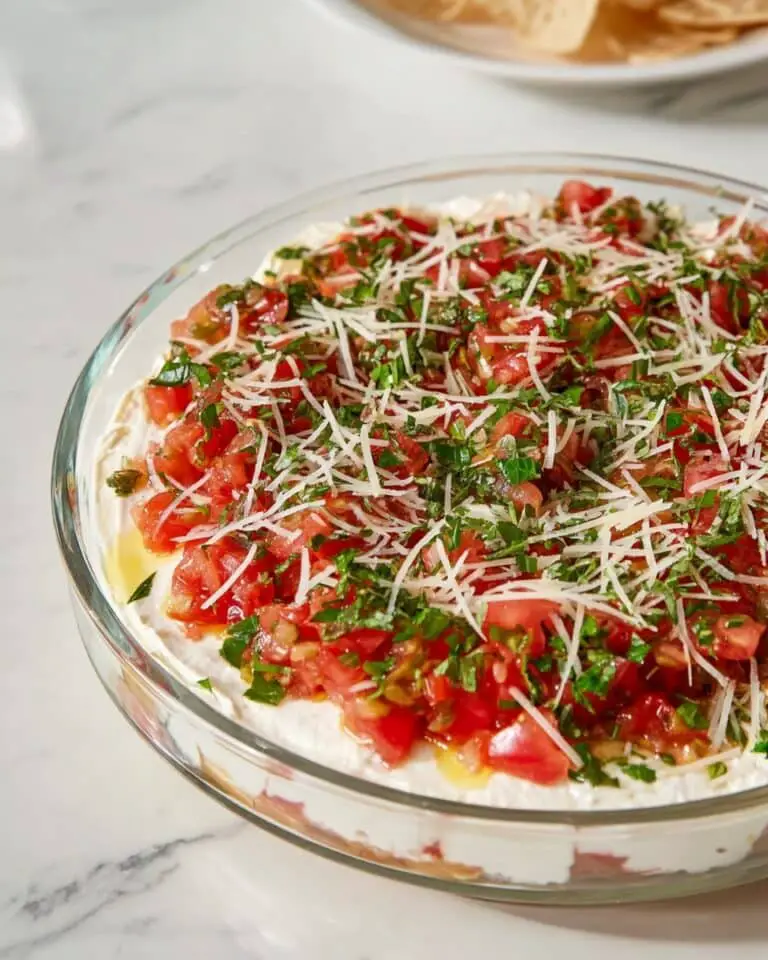 Bruschetta Dip with Tomatoes, Feta, and Cream Cheese Recipe
