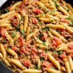 Creamy Rotel Pasta with Ground Beef and Cheddar Recipe