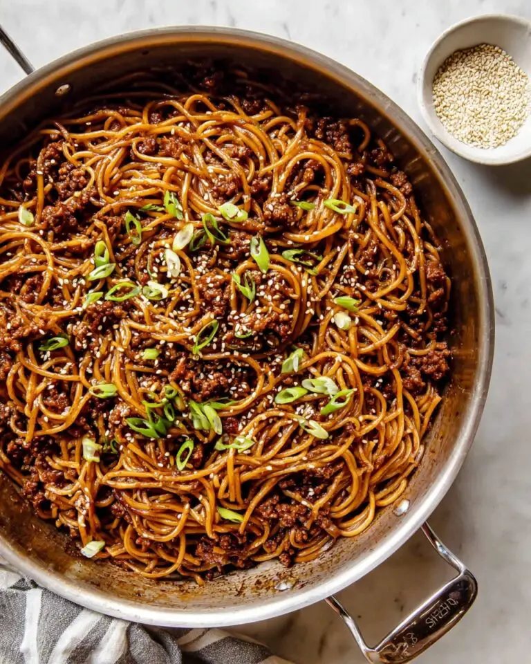 Mongolian Ground Beef Noodles Recipe