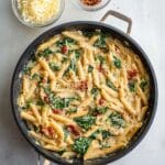 Sun-Dried Tomato Pasta with Spinach and Cream Cheese Recipe