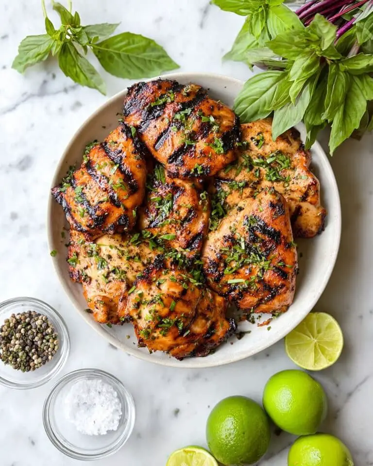 Thai Grilled Chicken Thighs with Fresh Herbs and Lime Recipe