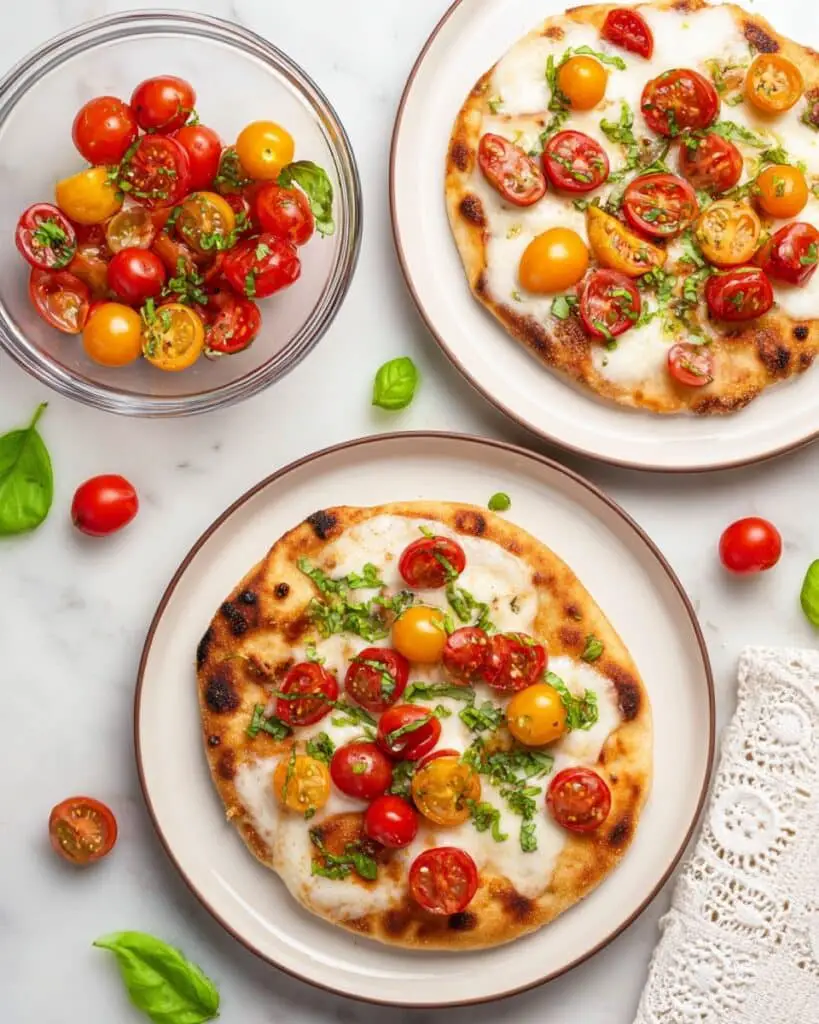 Easy Cherry Tomato Bruschetta Flatbreads Recipe