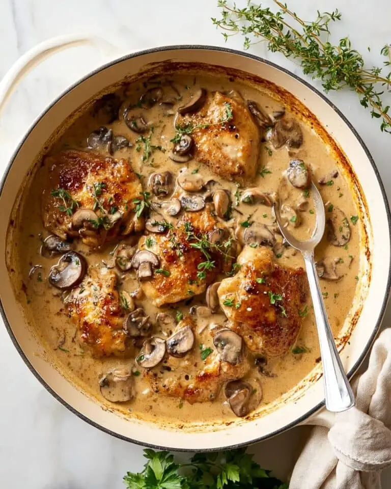Mushroom Chicken in Creamy Thyme Sauce Recipe