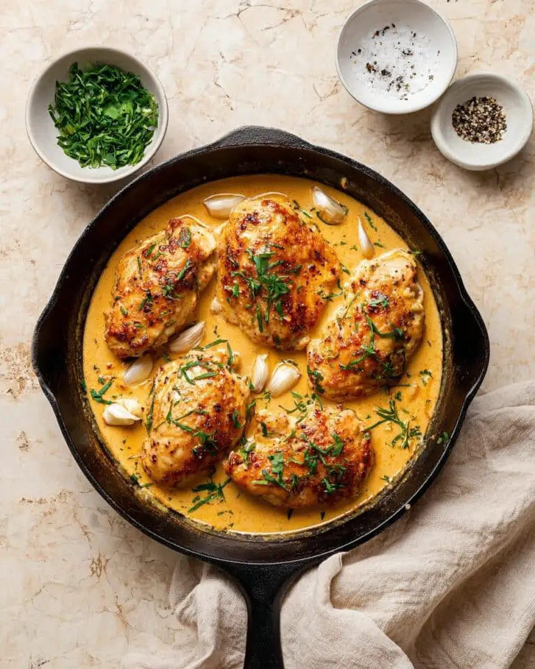 Creamy Garlic Herb Chicken with Cajun Spices Recipe