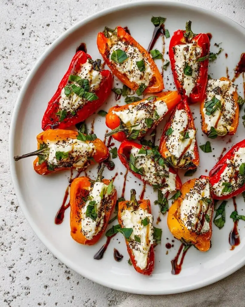 Roasted Goat Cheese Stuffed Mini Peppers Recipe