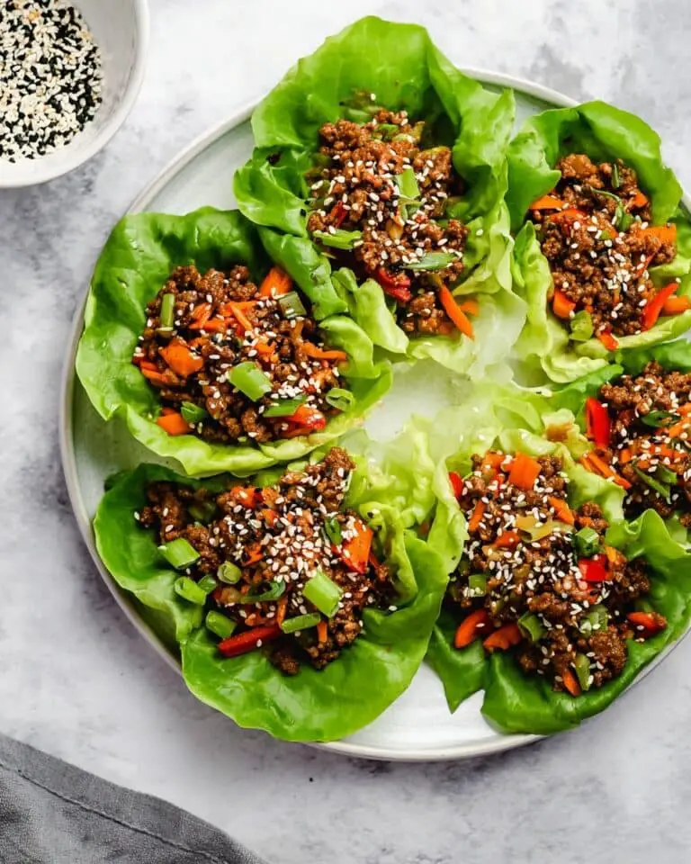 Asian Style Ground Beef Lettuce Wraps Recipe