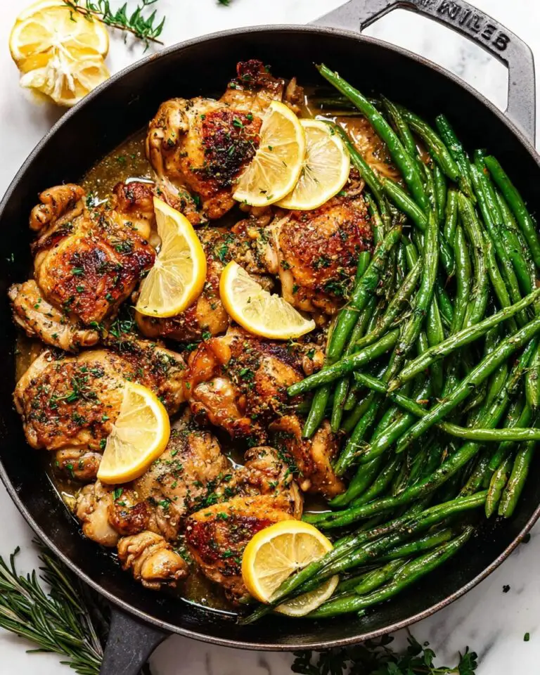 Cowboy Butter Chicken Thighs and Green Beans Skillet Recipe