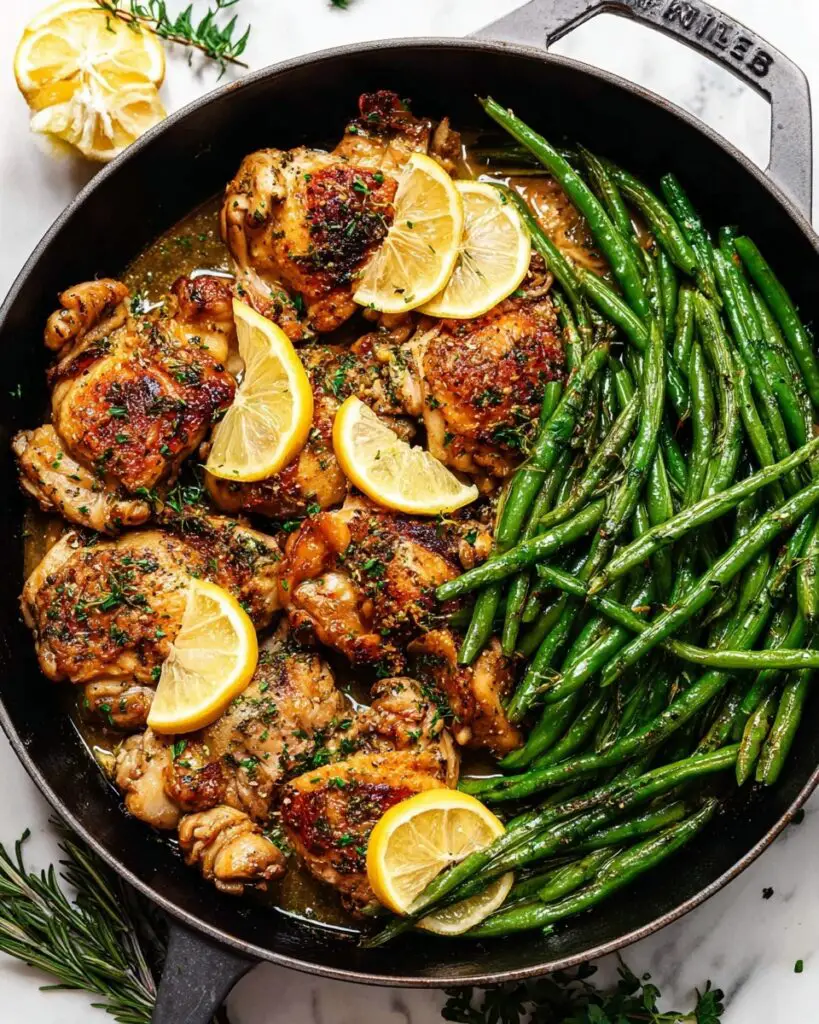 Cowboy Butter Chicken Thighs and Green Beans Skillet Recipe