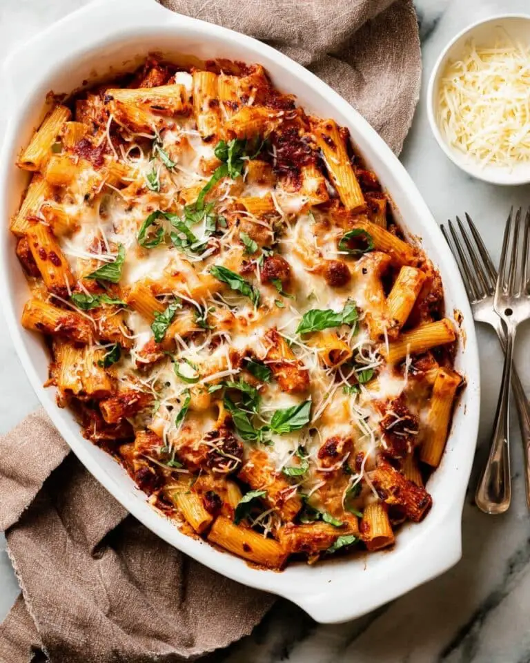 Baked Rigatoni with Ground Beef Recipe
