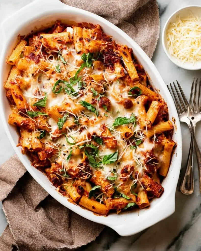 Baked Rigatoni with Ground Beef Recipe