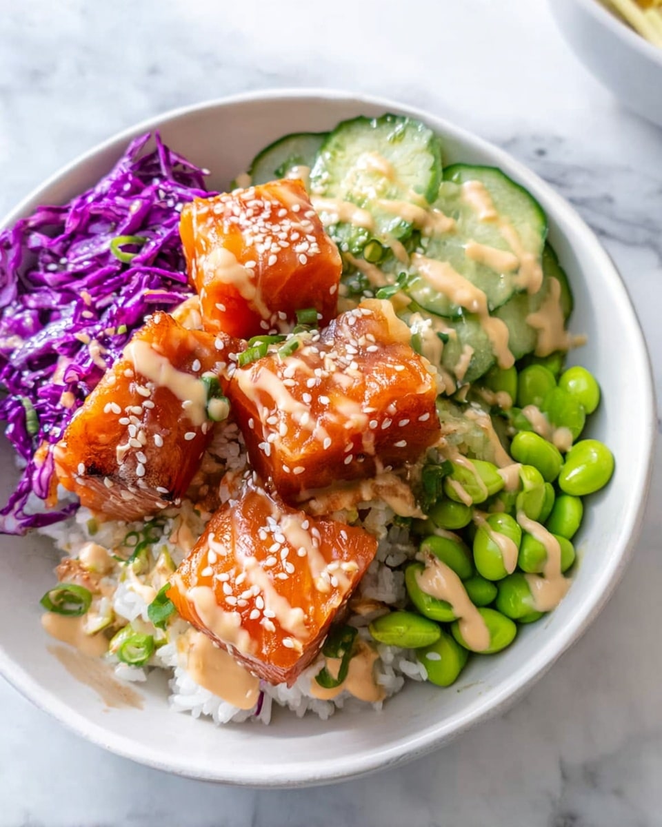 Crispy Salmon Rice Bowls with Ginger Scallion Rice and Spicy Sriracha Mayo Recipe