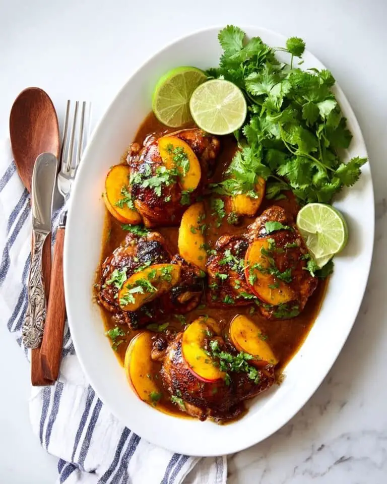 Peach and Spiced Chicken Skillet with Honey-Lime Glaze Recipe