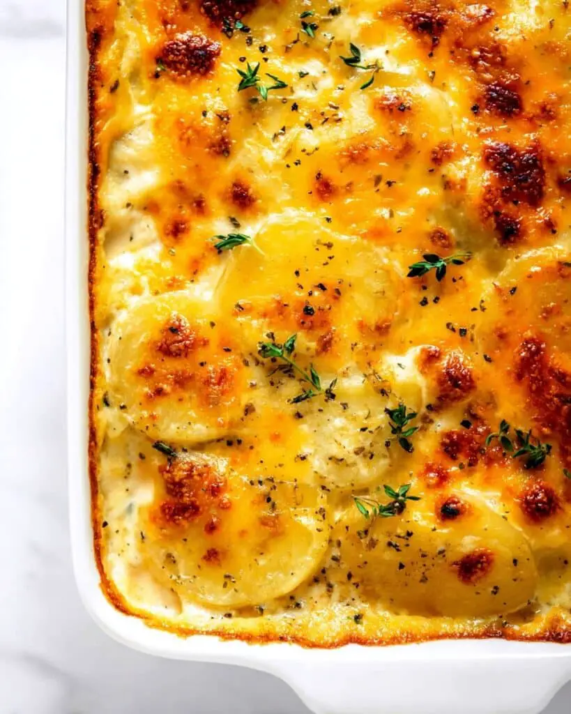 Creamy Cheddar Garlic Scalloped Potatoes Recipe
