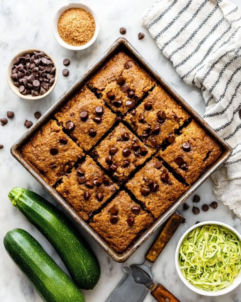 Easy Zucchini Cake with Chocolate Chips and Cinnamon Recipe
