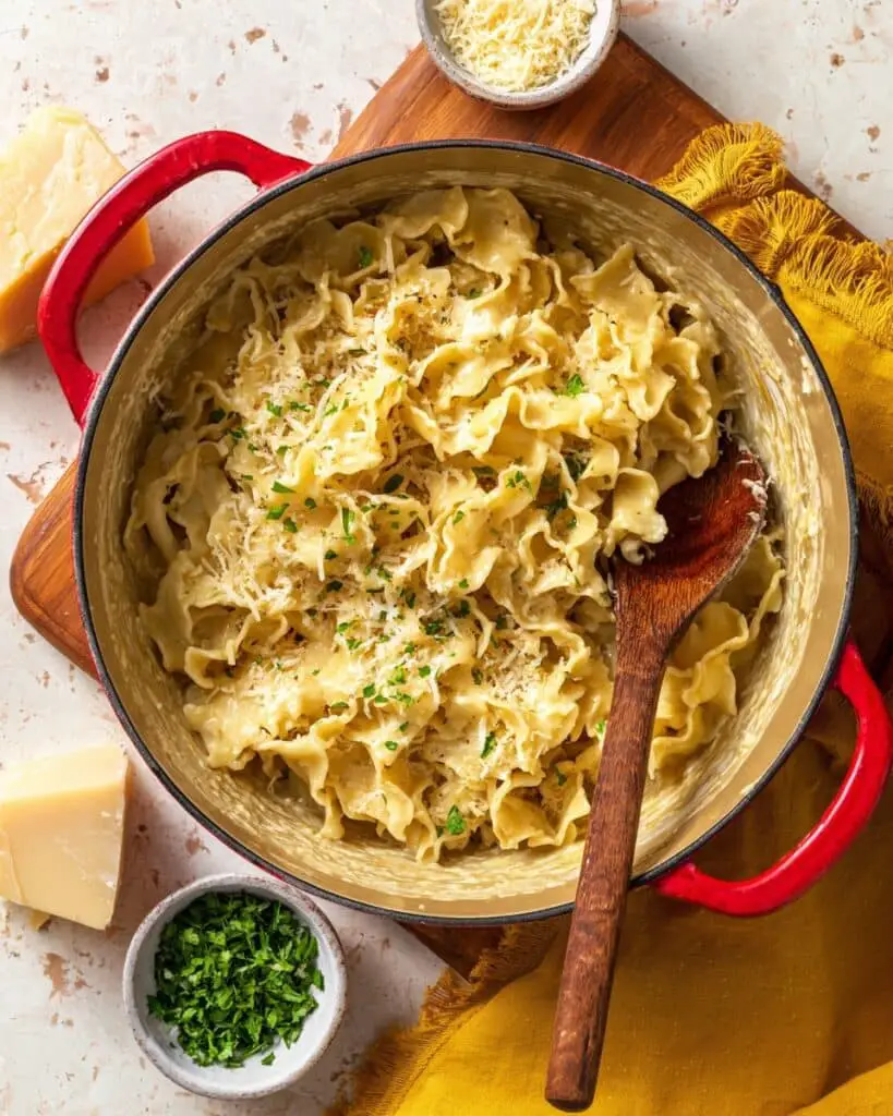 Mafaldine Pasta with Caramelized Cabbage and Anchovy-Lemon Sauce Recipe