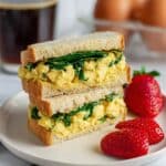 English Muffin Breakfast Sandwich with Spinach and Cheddar Recipe
