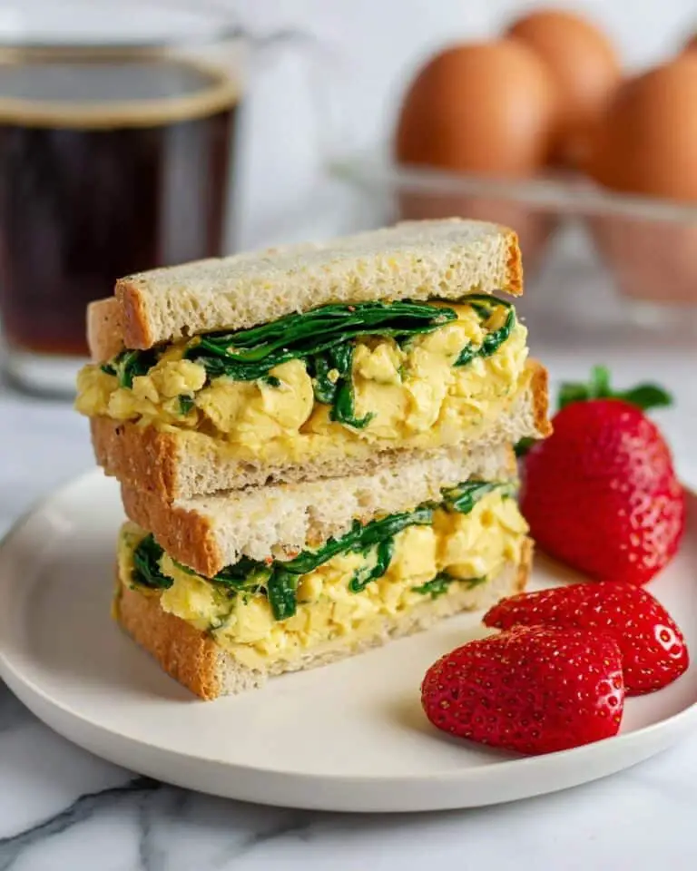 English Muffin Breakfast Sandwich with Spinach and Cheddar Recipe