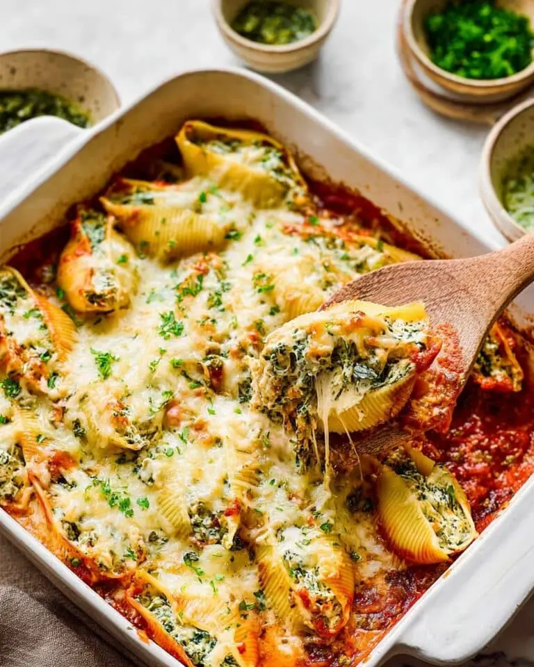 High Protein Pesto Stuffed Shells Recipe